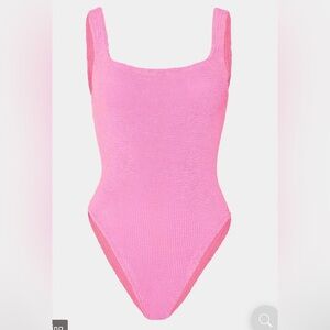 NWT- Hunza G, Square Neck Swimsuit in Bubblegum, One Size.